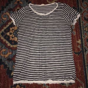 White and Navy Striped Tee